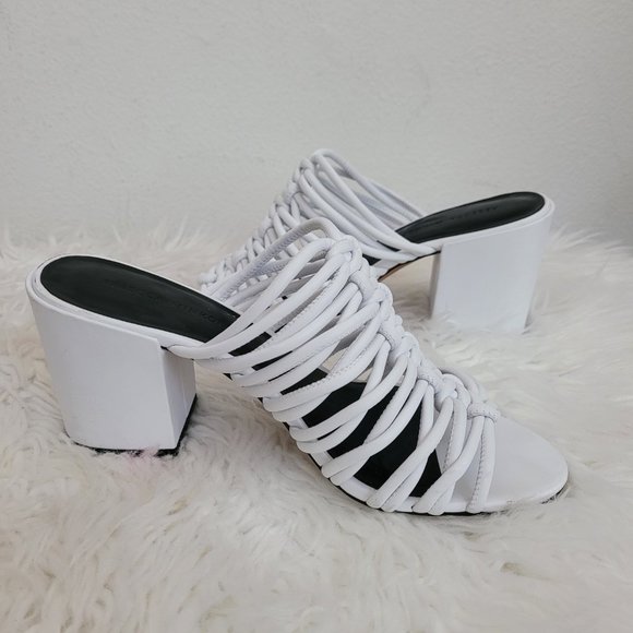 REBECCA MINKOFF Calanthe Strappy Block Heel Sandals Vegan Leather Sz 8 M - Picture 5 of 13